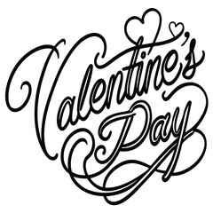 a unique 'Happy Valentine's Day' design with a blend of modern elegance and romantic charm. Incorporate a romantic heart element to enhance the festive feel.