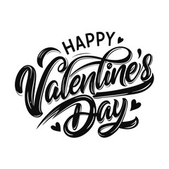 a unique 'Happy Valentine's Day' design with a blend of modern elegance and romantic charm. Incorporate a romantic heart element to enhance the festive feel.