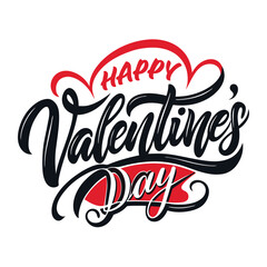 a unique 'Happy Valentine's Day' design with a blend of modern elegance and romantic charm. Incorporate a romantic heart element to enhance the festive feel.