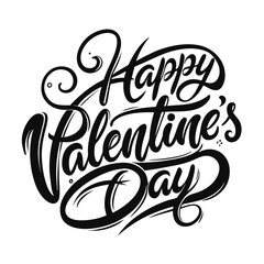 a unique 'Happy Valentine's Day' design with a blend of modern elegance and romantic charm. Incorporate a romantic heart element to enhance the festive feel.