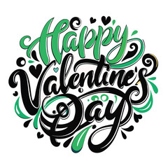 a unique 'Happy Valentine's Day' design with a blend of modern elegance and romantic charm. Incorporate a romantic heart element to enhance the festive feel.