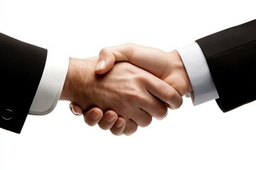 A banker shaking hands with a client in a bright, professional office space, symbolizing trust and agreement.