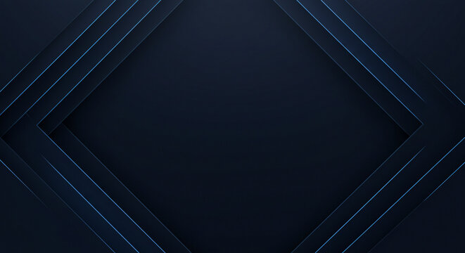 Modern navy abstract background with elegant layered lines, dark navy blue background features layered, geometric shapes and subtle, metallic silver lines creating a stylish and minimalist design.