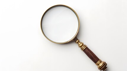 A magnifying glass isolated on a clean white background, symbolizing clarity and close inspection.