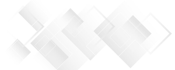 Modern and minimal concept white and gray abstract square pattern background. Elegant  geometric background with copy space template design for business, presentation, banner.