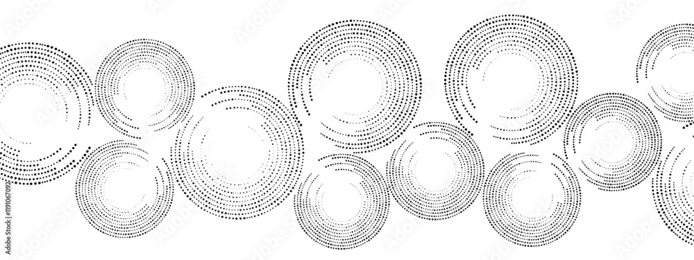 Poster grayscale abstract background of dots. texture of random particles. chaotic ornament, mosaic, circul