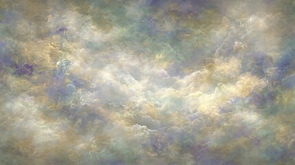 Fototapeta premium A Dreamlike Celestial Landscape Of Golden And Gray Clouds