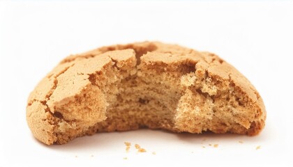 Close-Up View of a Broken Italian Amaretti Biscuit on White Background