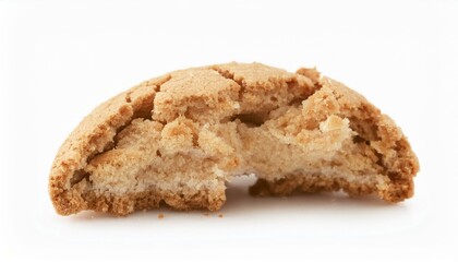 Close-Up View of a Broken Italian Amaretti Biscuit on White Background