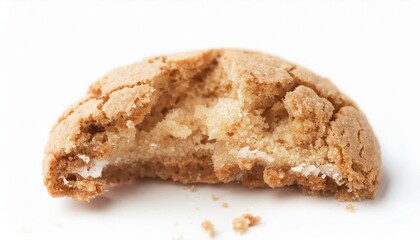 Close-Up View of a Broken Italian Amaretti Biscuit on White Background