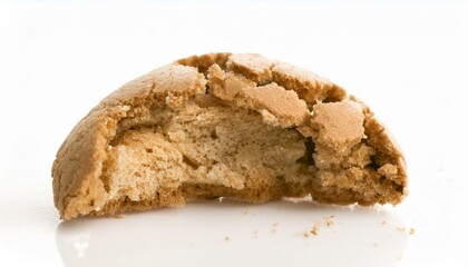 Close-Up View of a Broken Italian Amaretti Biscuit on White Background