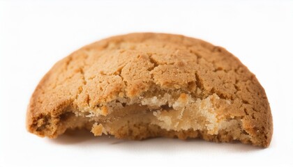 Close-Up View of a Broken Italian Amaretti Biscuit on White Background