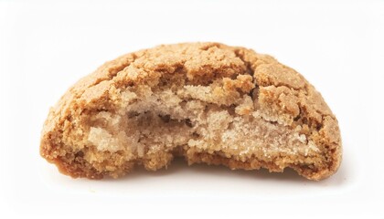 Close-Up View of a Broken Italian Amaretti Biscuit on White Background
