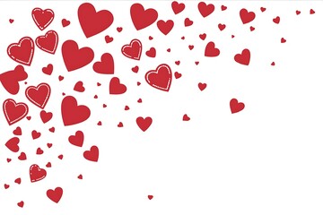 "Heart-shaped red confetti on transparent background, perfect for Valentine’s Day, parties, and romantic celebrations."