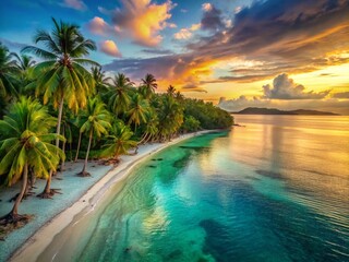 Stunning Panoramic View of Philippines Beach at Sunset