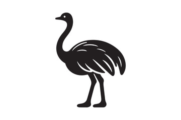 Minimal ostrich bird vector silhouette 