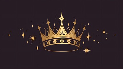 A minimalistic design featuring a beautiful golden crown, perfect for adding a touch of elegance to any project.