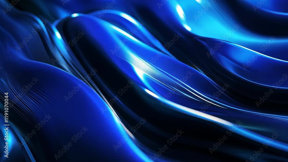Poster abstract blue waves mesmerizing fluid motion and depth with smooth textures, prores 422hq