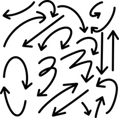 A set of Vector doodle illustrations of arrows