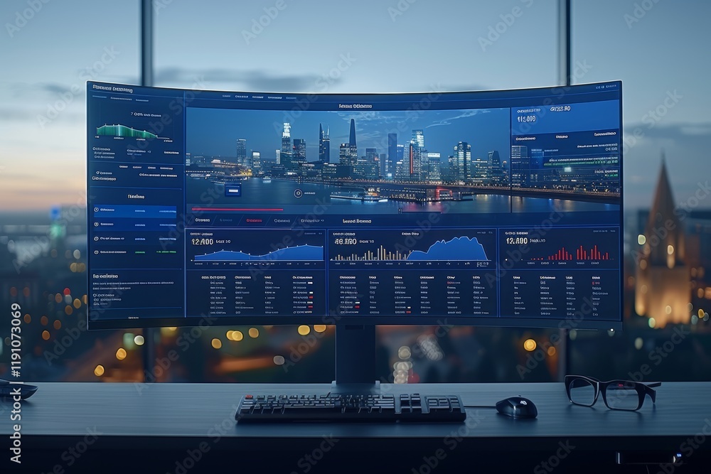 Poster business analyst developing digital transformation strategy with data management and kpis reporting
