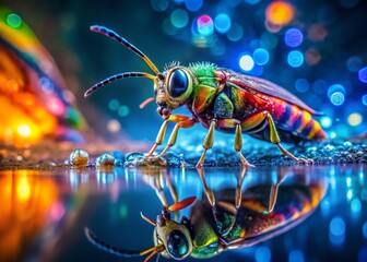 Summer Flood Macro: Drowning Insect Close-Up