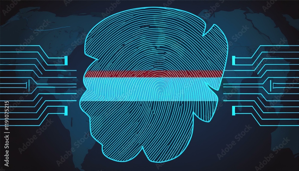 Poster vector finger-print scanning identification system