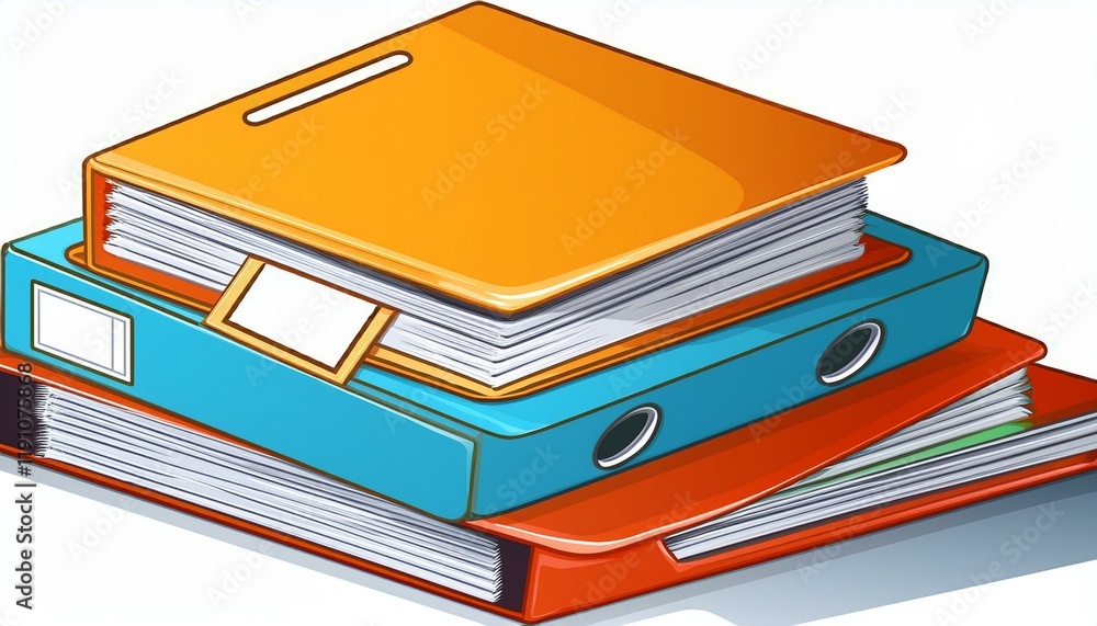 Poster vector design pile of paper documents and file folders