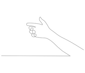 One continuous line drawing of human hand . Single line of human anatomy vector illustration