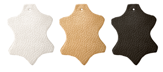 Leather tags isolated