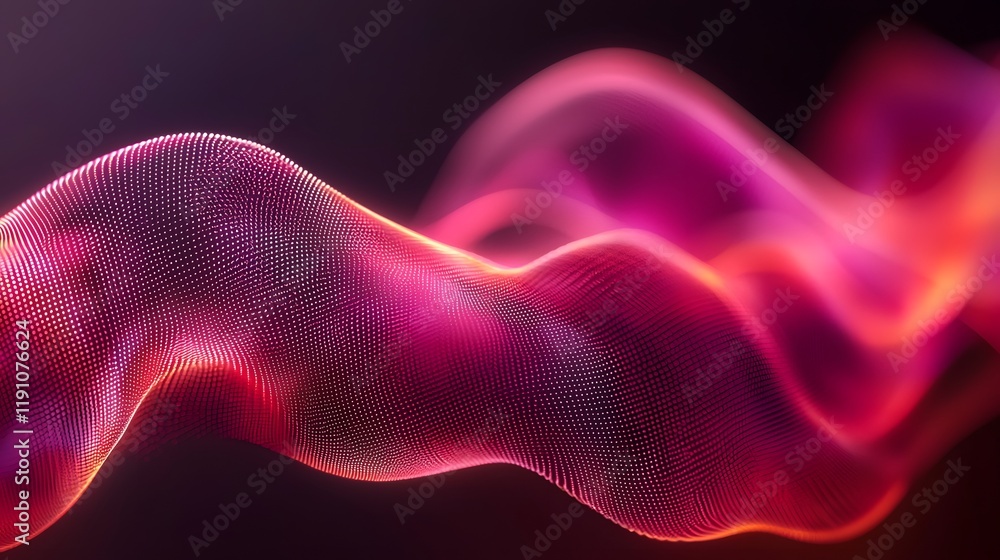 Poster dynamic abstract digital art waves highlighting the intricate flow and visualization of big data sho