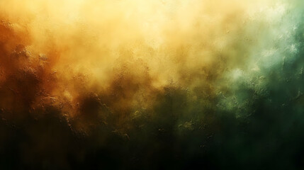Abstract Gold and Green Cosmic Dust Cloud Background Texture