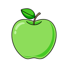 green apple vector icon, green apple vector illustration - simple illustration of green apple, perfect for logos and iconsgreen apple 