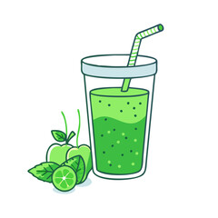 green smoothie vector icon, green smoothie vector illustration - simple illustration of green smoothie, perfect for logos and iconsgreen smoothie 