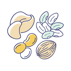 nuts and seeds vector icon, nuts and seeds vector illustration - simple illustration of nuts and seeds, perfect for logos and iconsnuts and seeds 