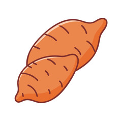 sweet potato vector icon, sweet potato vector illustration - simple illustration of sweet potato, perfect for logos and iconssweet potato 