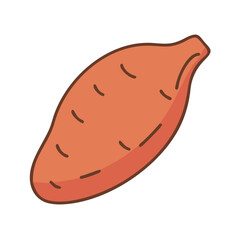 sweet potato vector icon, sweet potato vector illustration - simple illustration of sweet potato, perfect for logos and iconssweet potato 