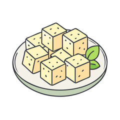 tofu cubes vector icon, tofu cubes vector illustration - simple illustration of tofu cubes, perfect for logos and iconstofu cubes 