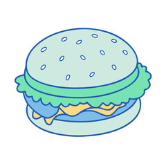 veggie burger vector icon, veggie burger vector illustration - simple illustration of veggie burger, perfect for logos and iconsveggie burger 