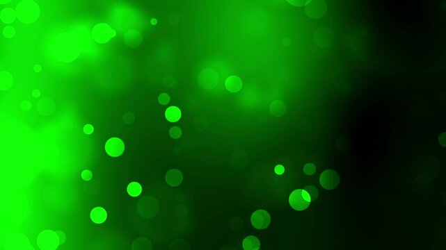 Green and black gradient background with bright translucent circles, bokeh effect, perfect for design projects needing a vibrant and dynamic touch of color