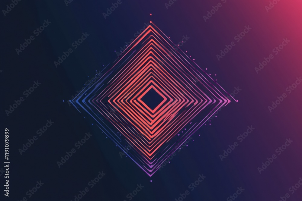 Fototapete Clean and simple illustration of a virus design in vibrant colors with abstract geometric patterns. Generative AI