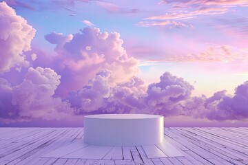Flawless Picture of Purple Podiums Surrounded by Lavender Flowers for Product Showcase