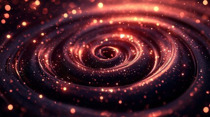Swirling Cosmic Light with Glowing Particles and Deep Space Background