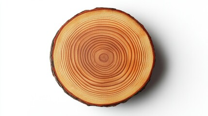 Natural Wood Slice with Detailed Grain Patterns and Texture