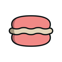 Macaron food icon with a vibrant and playful look, perfect for capturing attention in candy, party, or lifestyle-related projects