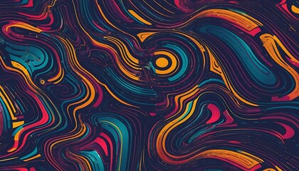 Abstract Swirling Colorful Lines Art Design