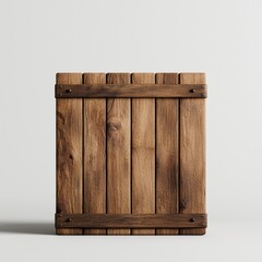 Rustic Wooden Crate on Minimalist Background for Product Display