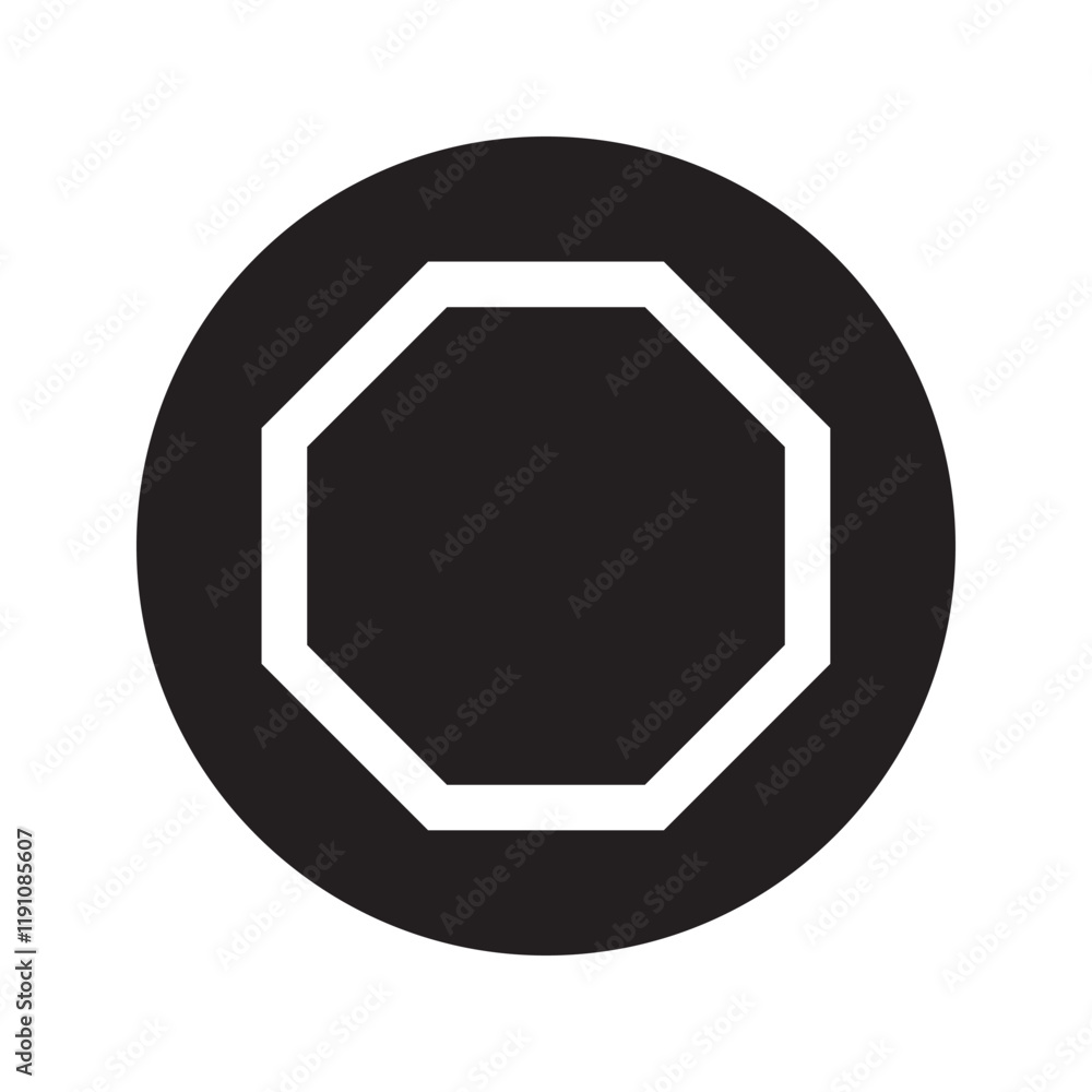 Poster octagon icon of vector geometry octagonal eight sided polygon octagon line