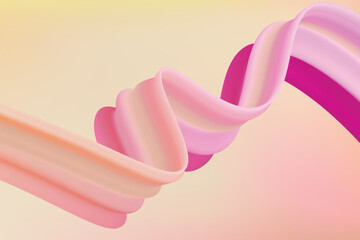 Yellow And Pink Liquid Waveform Swirl Background. Liquid Lines Flow Vector Illustration.