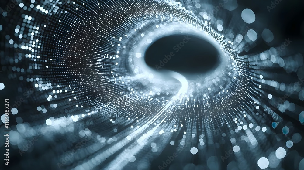 Poster captivating abstract visualization of a futuristic data grid