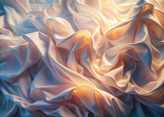 Obraz premium Surreal Close-Up: Soft Light on Crumpled White Fabric